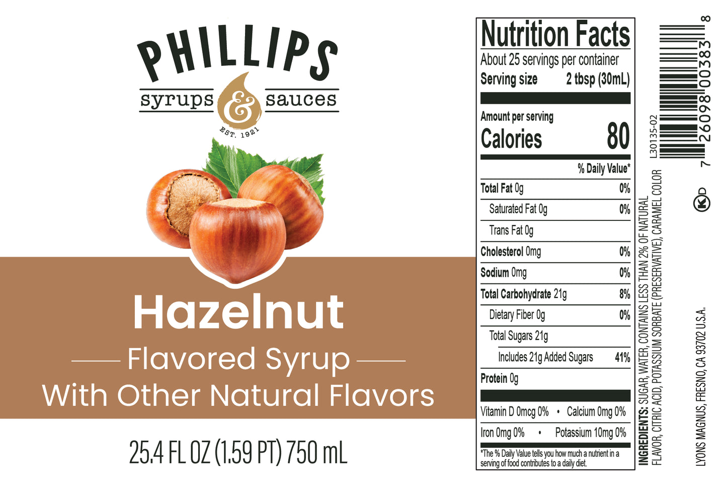 30135 Hazelnut Syrup