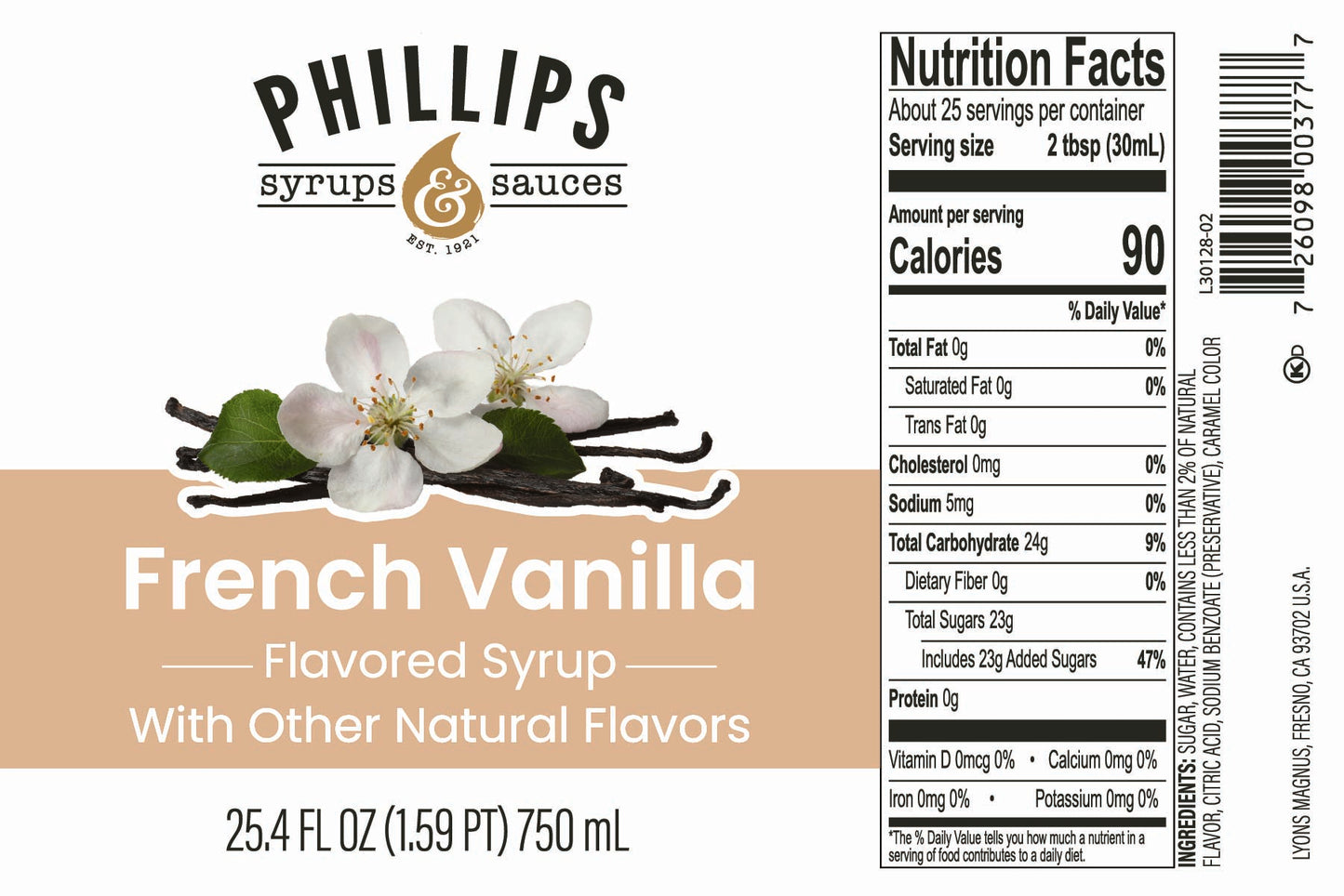 30128 French Vanilla Syrup
